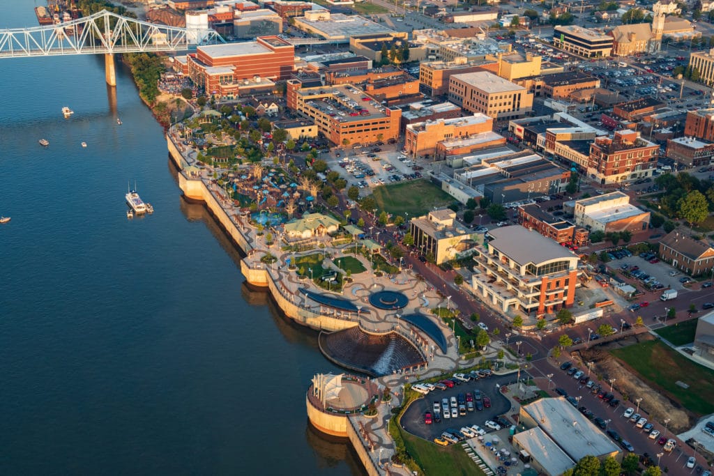 Aerial View of Owensboro Riverfront