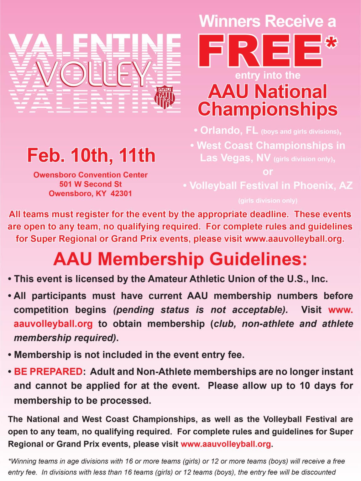 AAU 2024 Valentine Volley Super Regional Visit Owensboro, KY