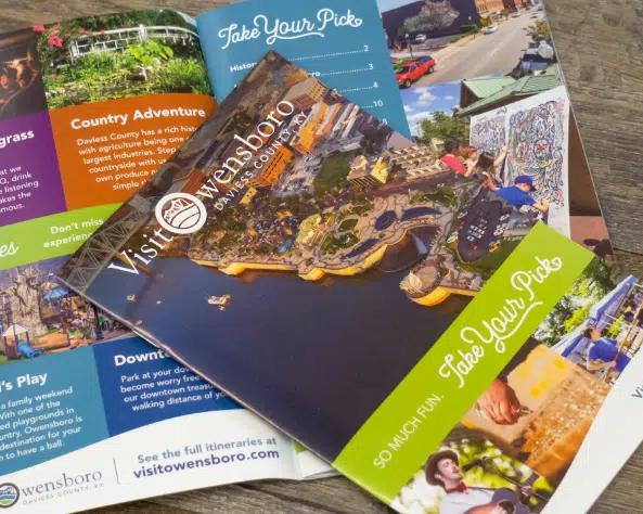 Photograph of the Visit Owensboro's Vacation Guide.