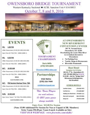Owensboro Fall Bridge Tournament @ Owensboro Convention Center | Owensboro | Kentucky | United States